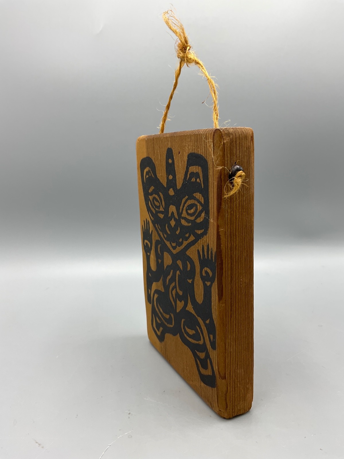 HAIDA Tribe Bear Wood Wall Plaque Hanging Hand Painted J.R.B. Alaska Vintage