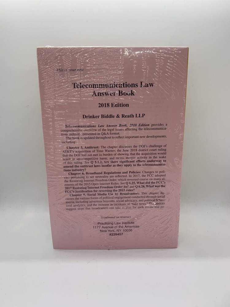 Telecommunications Law Answer Book (2018 Edition)