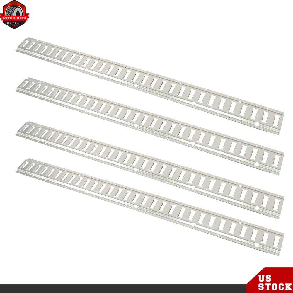Carbon Steel 4pc Durable E Track Tie Down Rail Kit Silver Galvanized Replacement