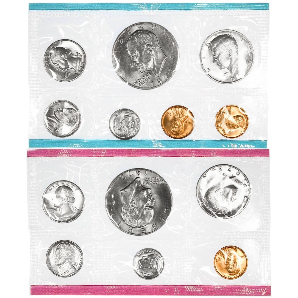 1973 Mint Set Original Envelope 13 BU US Coins BU