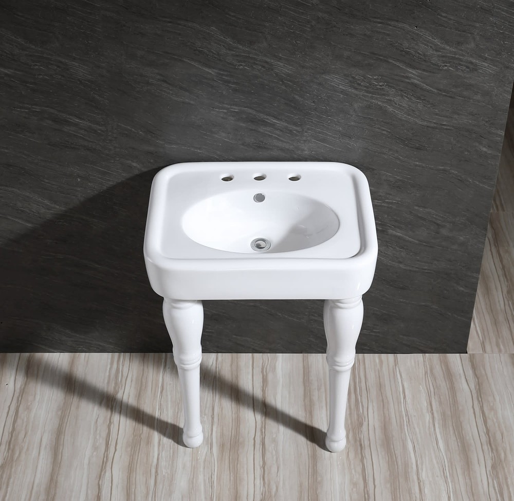 Kingston Brass VPB2268P Derrah 25-9/16" Rectangular Ceramic - White