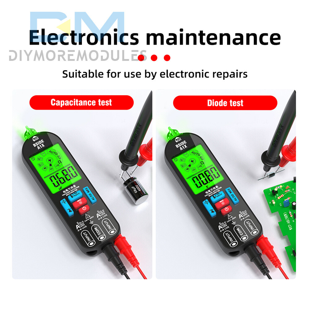 BSIDE A1X Digital Multimeter 1999 Counts AC/DC Voltage Tester Resistance Meter
