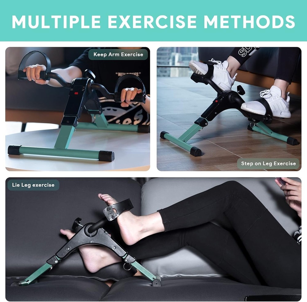 Compact Folding Pedal Exerciser for Arms & Legs - LCD Display & Easy Assembly