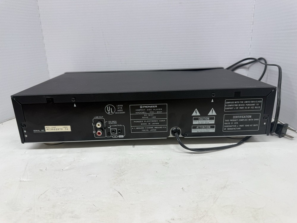 Pioneer Compact Disc CD Player PD-201 (NO REMOTE)