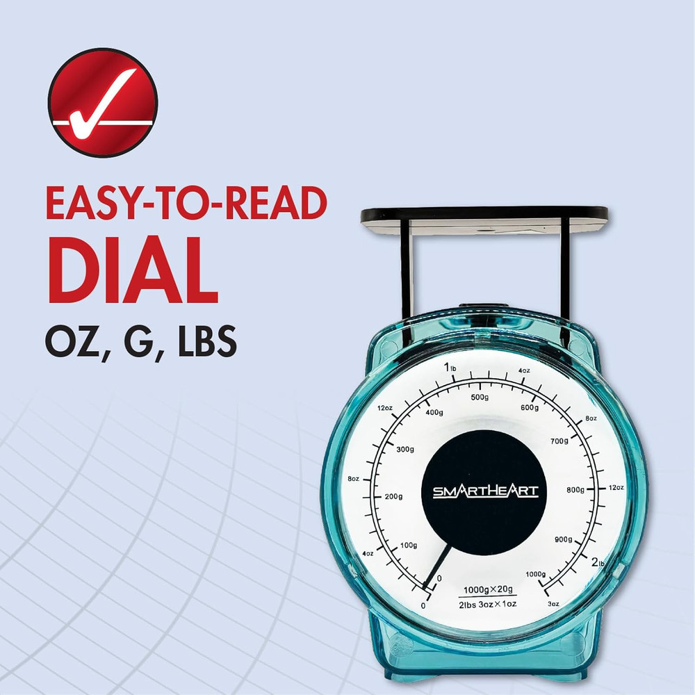 Smartheart Mechanical Kitchen Scale | Simple One-Step Calibration | Precise Meas