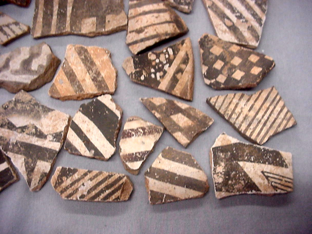 35 Black On White Anasazi Native American Pottery Shards