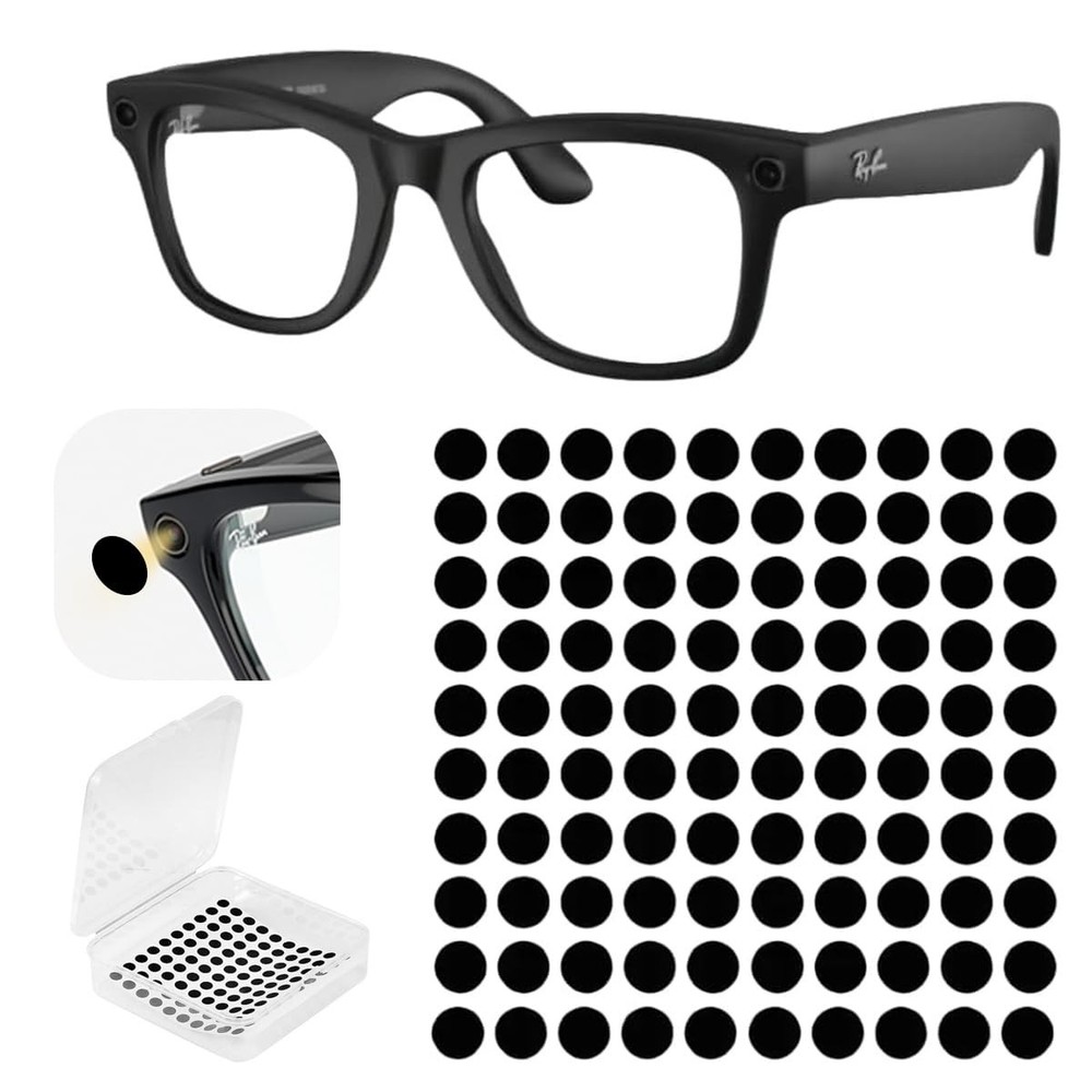 100pcs LED Light Blocking Stickers for Ray-Ban Meta Average, Black