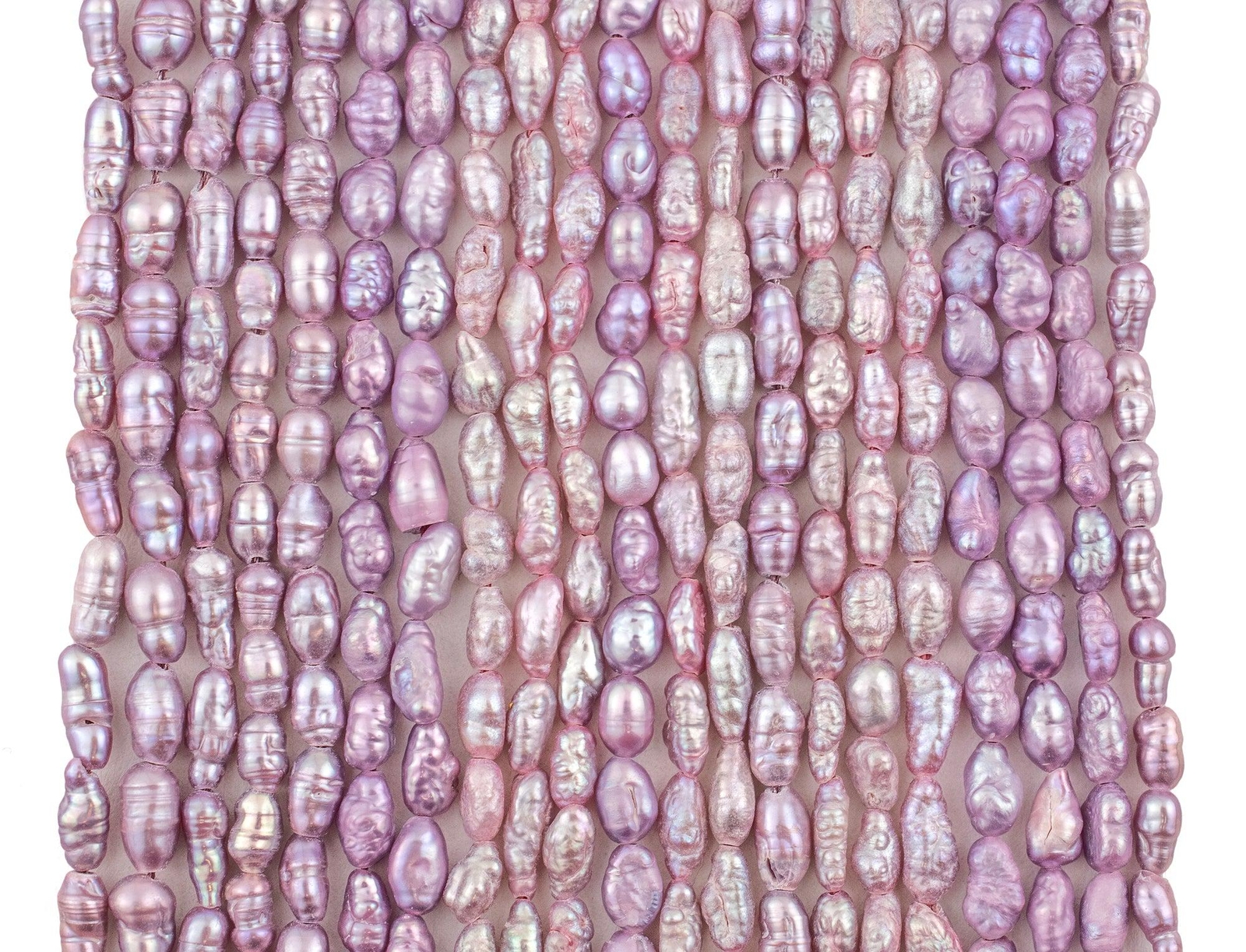 Lilac Purple Vintage Japanese Rice Pearl Beads 5mm Oval 16 Inch Strand