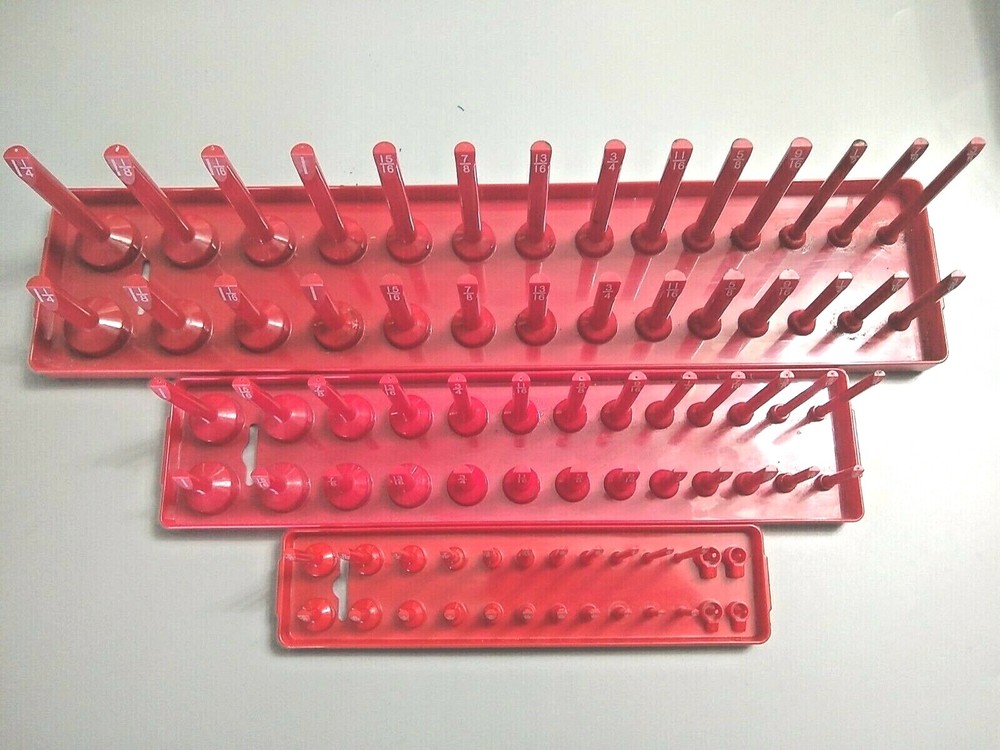 3 Socket Organizer Trays / Rack Storage / Holder Set, 1/4" 3/8" 1/2" Dr *S.A.E.*