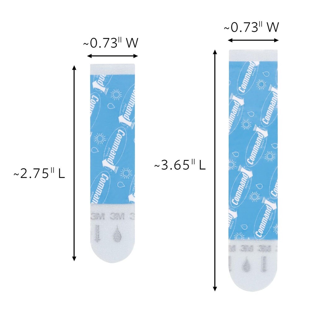 Command Bath Water-Resistant Adhesive Refill Strips Re-Hang Medium and Large ...
