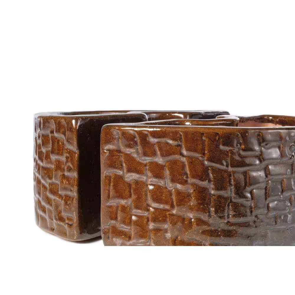 Terra Brown Cobblestone Umbrella Planter
