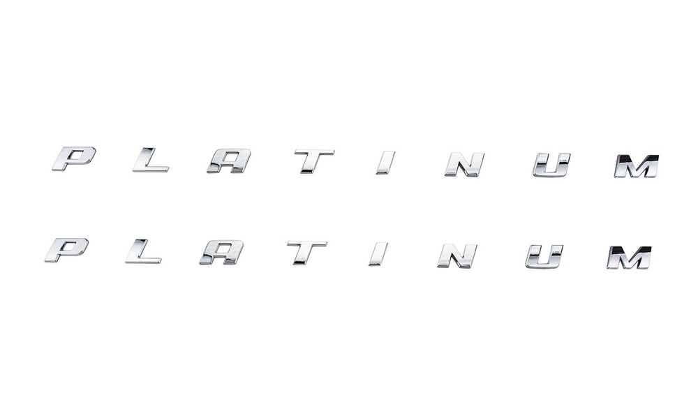 2Pcs Platinum Emblem 3D Bed Side Badge Nameplate Decal Sticker chrome