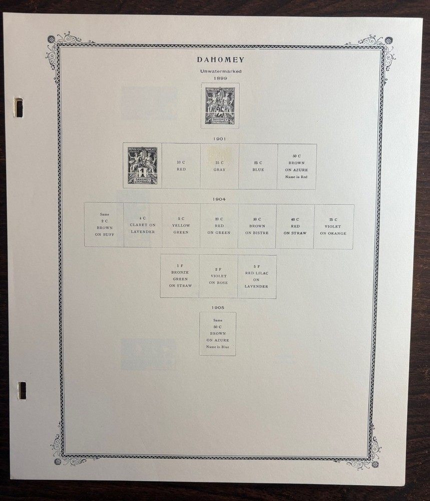 Scott Specialty Album pages for Dahomey