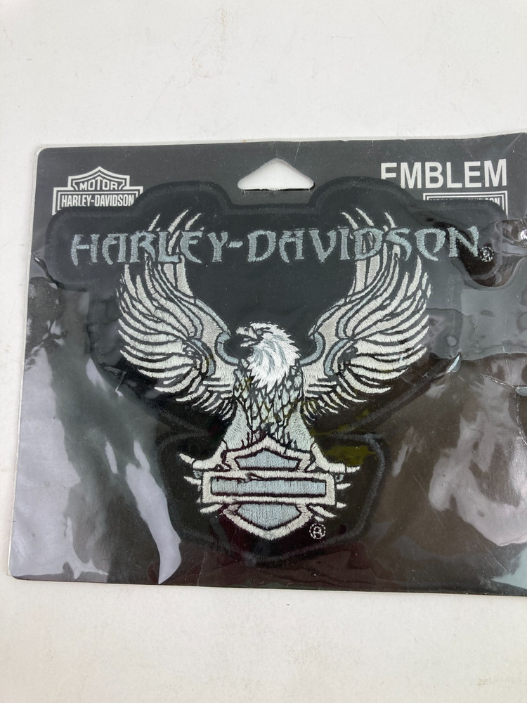 Harley Davidson Winged Tribal Eagle Grey & Black Blank Bar Shield Emblem Patch