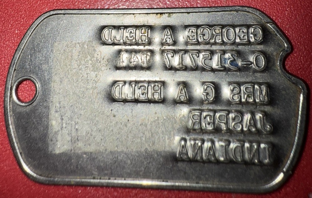 WW2 12th Armored Division Officer Dog Tag Named To George Held Of Indiana (1)