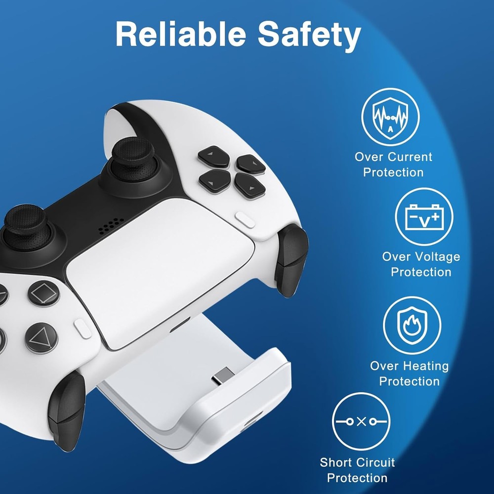 2X 3000mAh PS5 Controller External Battery Pack, PS5 Replacement Battery Extende