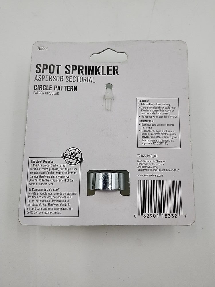 Ace Zinc Elevated Base Spot Sprinkler 700 sq ft, Circle Pattern, Small Coverage