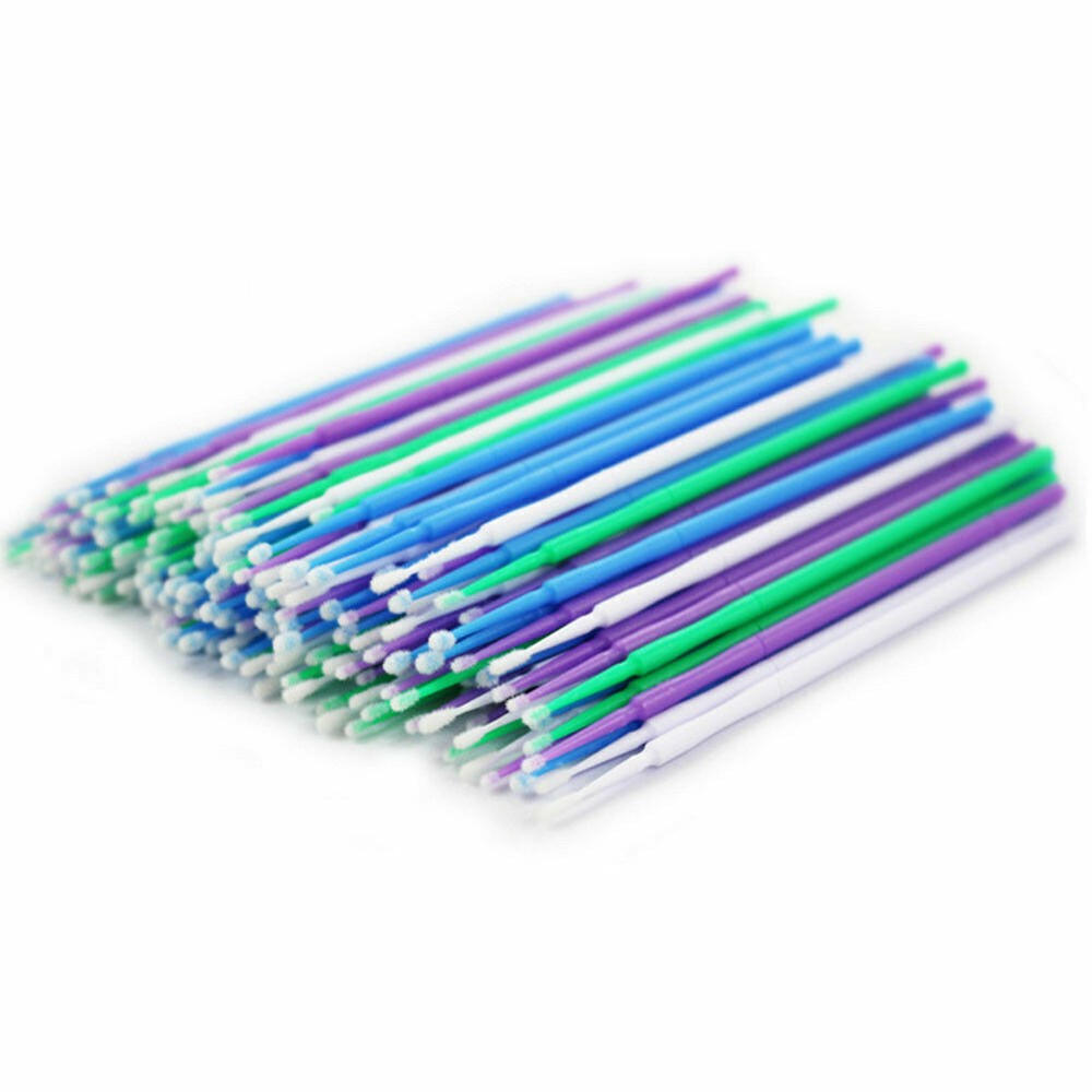 100 Pcs Dental Eye Micro Brush Tips Disposable Applicators Fine Regular Medium