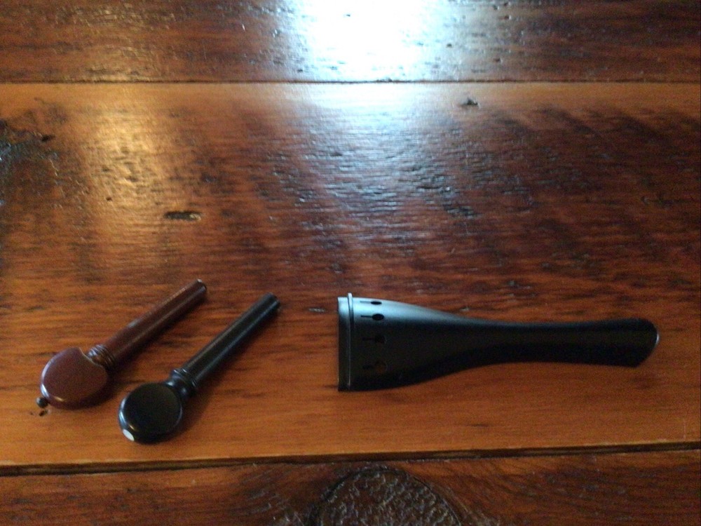 Ebony Viola Tailpiece Plus 2 Different Tuning Pegs
