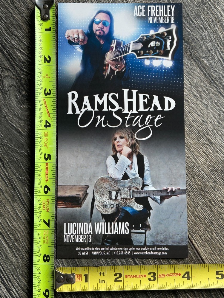 KISS Handbill Concert Ad Flyer ACE FREHLEY Ramshead Nov 18 2014 Vintage Kiss