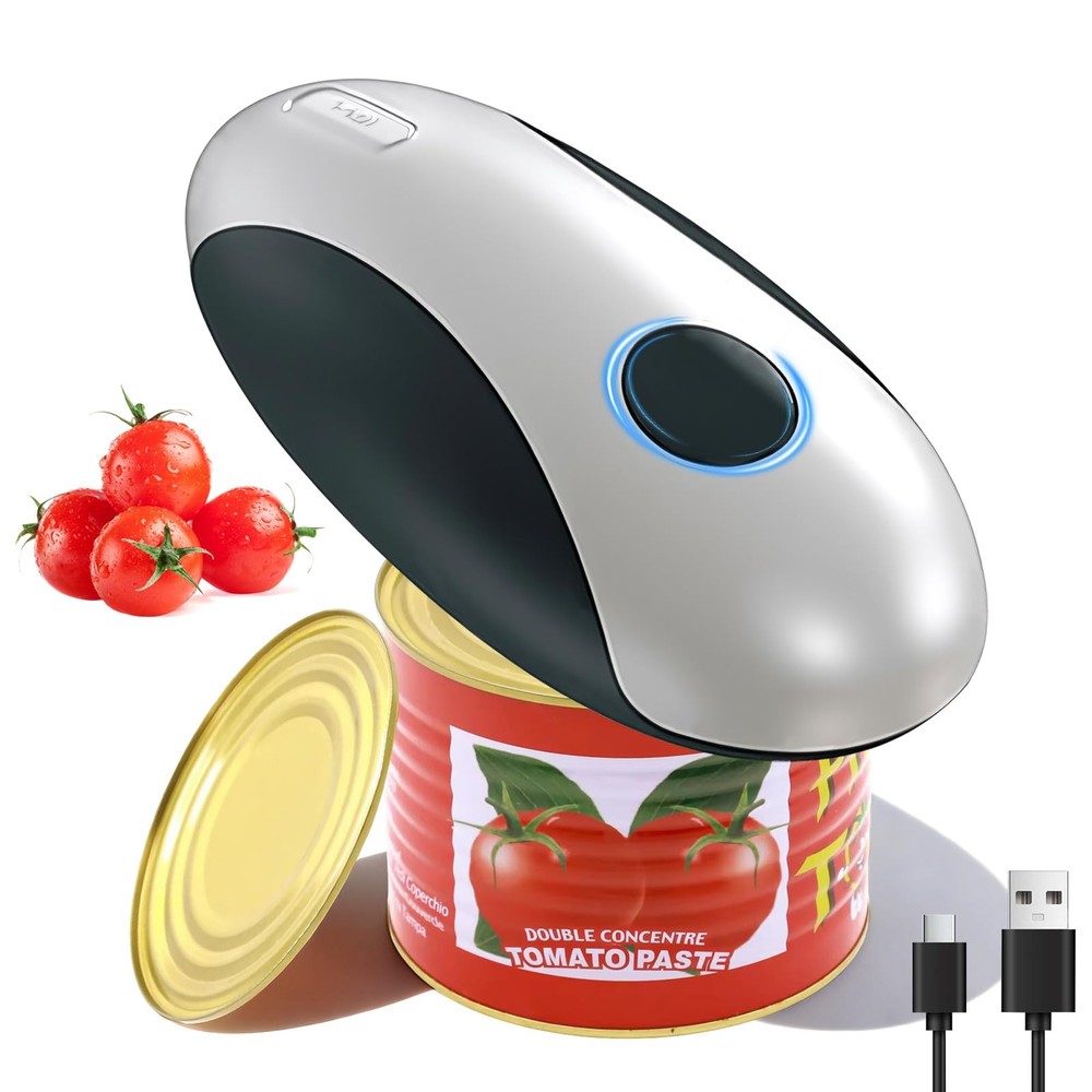 Automatic Electric Can Opener, Rechargeable Can Openers Smooth Edge - Electri...