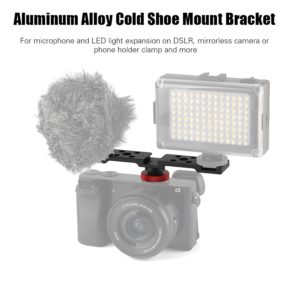 Triple Cold Shoe Mount Plate Bracket for Camera Microphone M7E1