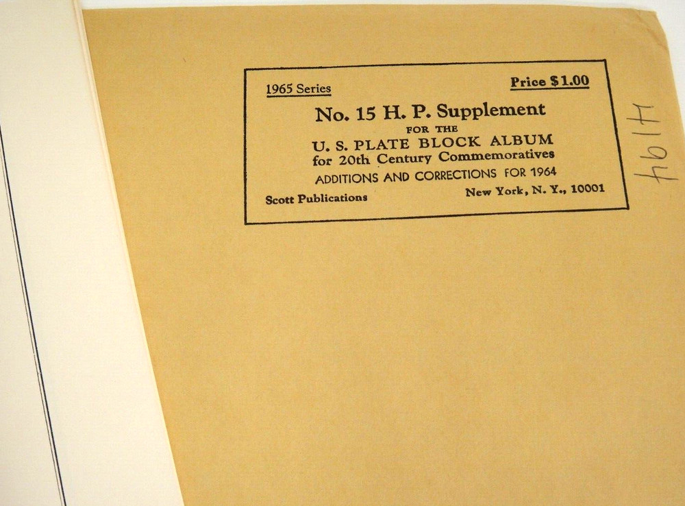 Scott 1964 US Commemorative Plate Block Supplement #15 NOS Lightly Toned Edge