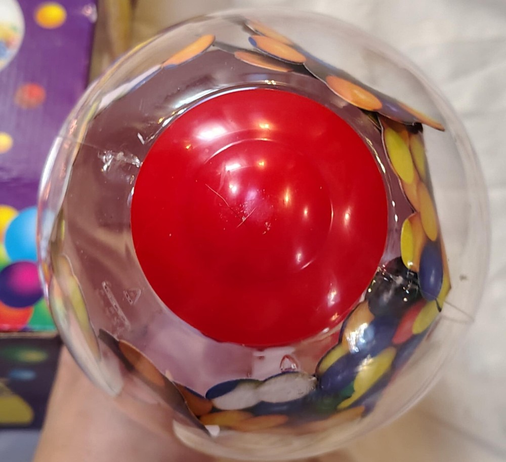 In Box Chuck E Cheese Red Plastic Candy Gumball Machine 10" 2007