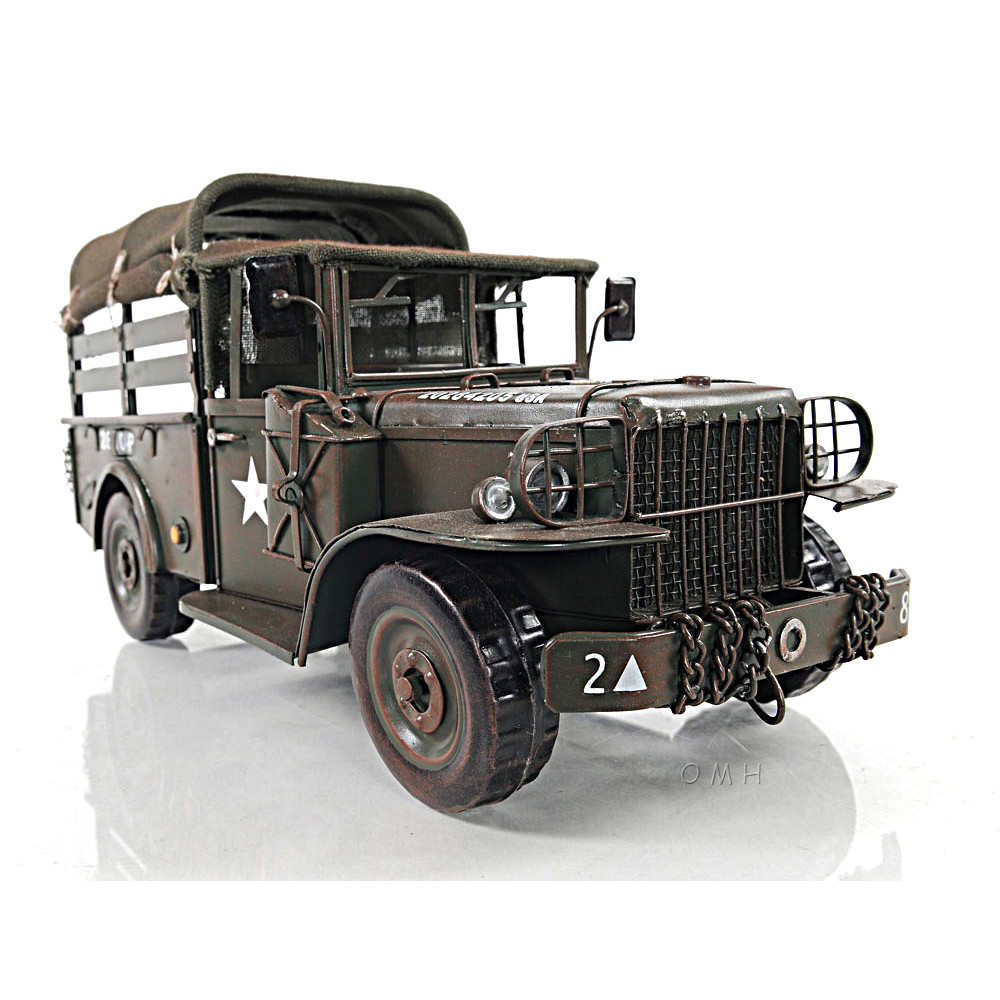 Dodge M37 Military Command Truck Metal Model 13" US Army 1950's Korean War Decor