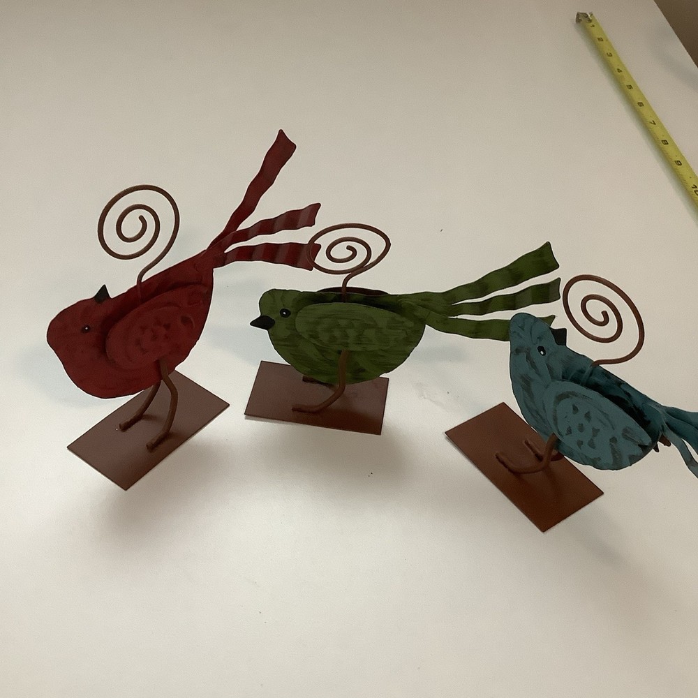 Three Metal Three D Bird Shaped Letter Or Photo Holders