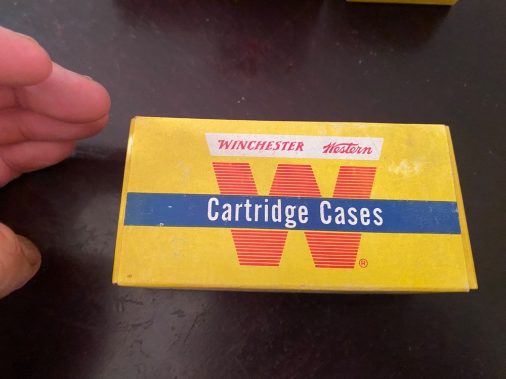 [vintage western 357 magnum ammunition boxes: EMPTY]