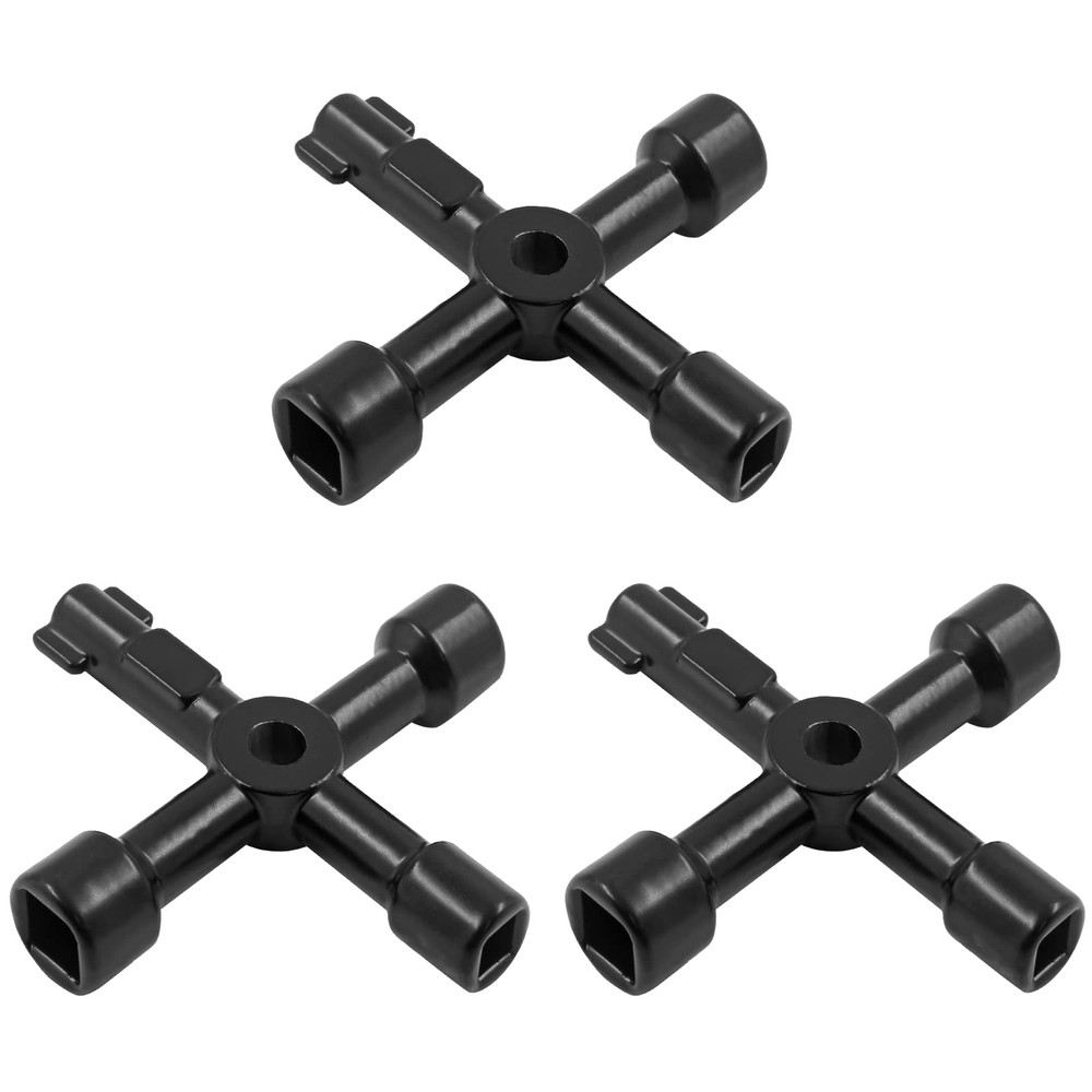 3Pcs 4-Way Multi-Functional Utilities Key Electric Cabinet Keys Triangle Squa...