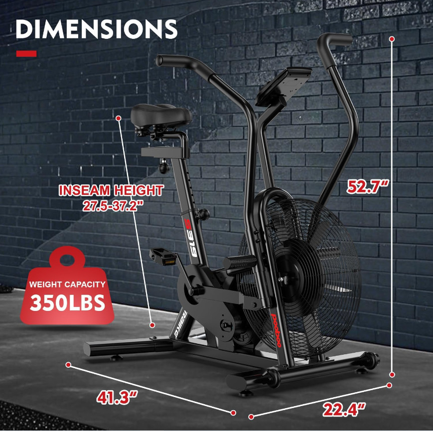 Home Fitness Fan Bike Indoor Cycling Exercise Bike Workout Bike Air Resistance