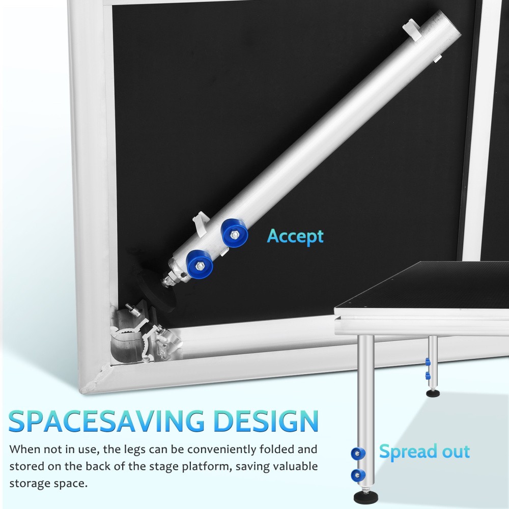 4' x 4' Portable Stage - Performance Floor Versatile Platform Adjustable Height