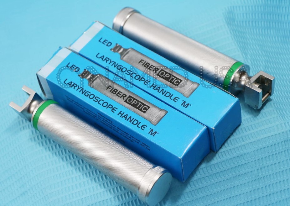 NEW 2 PREMIUM GRADE Fiberoptic Laryngoscope Handle Medium EMT Anesthesia A+ CE