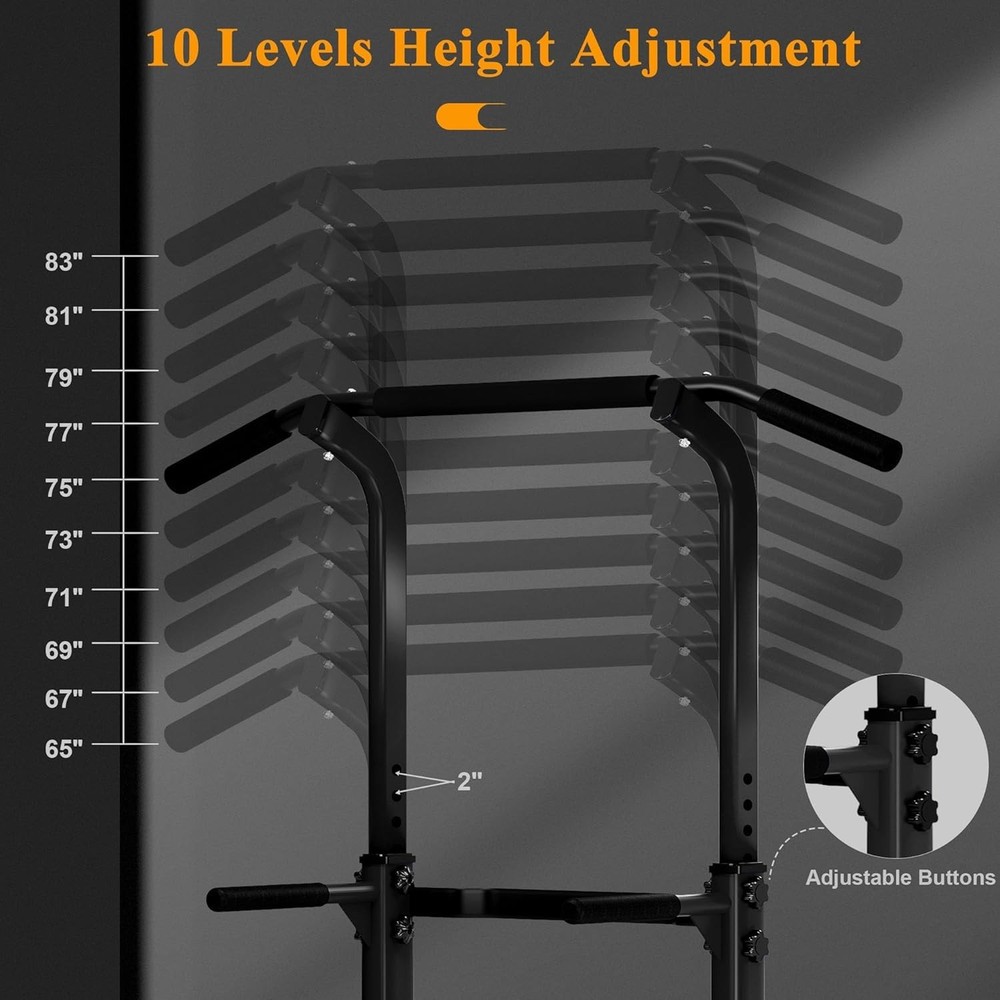Power Tower Pull Up Dip Station Multi-Function Fitness Equipment Strength