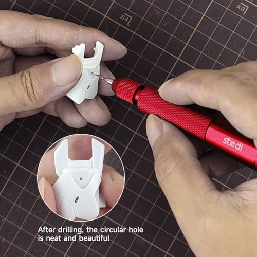 Manual Pin Vise Hand Drill, Model Hobby Making Tools, Red Handle (Handle Only)
