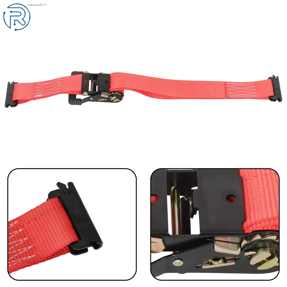 Durable E Track Wheel Chock System 6'Ratchet Tie Down Straps Secure Cargo 1 Pack