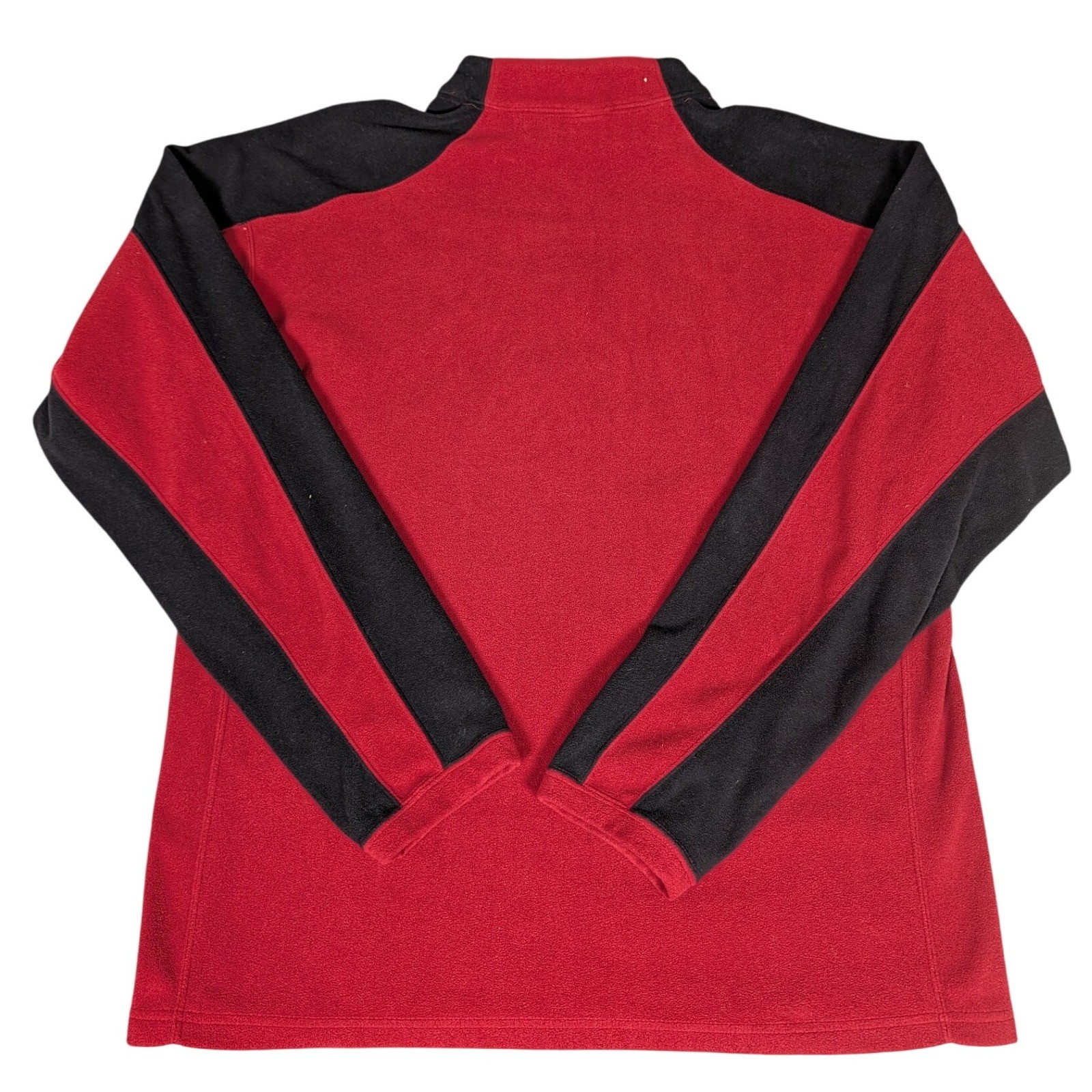 The North Face Mens Red Black Fleece Pullover 1/4 Zip Sweater Large L