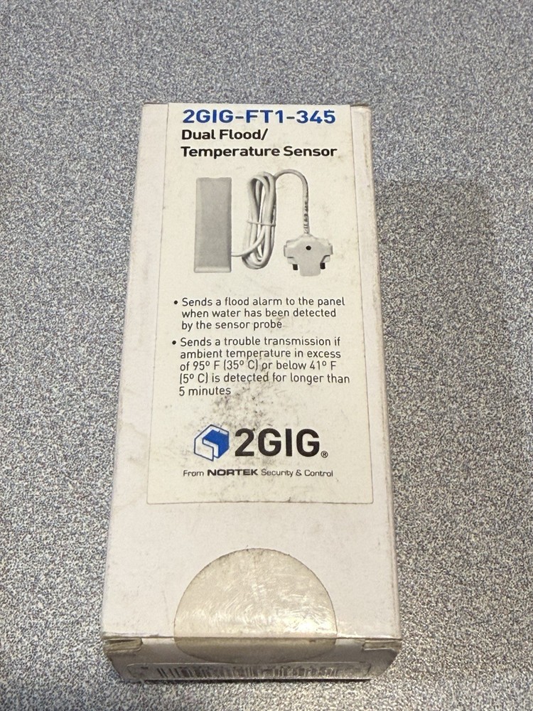 2GIG-FT1-345 Wireless Flood / Temperature Sensor NEW IN ORIGINAL BOX