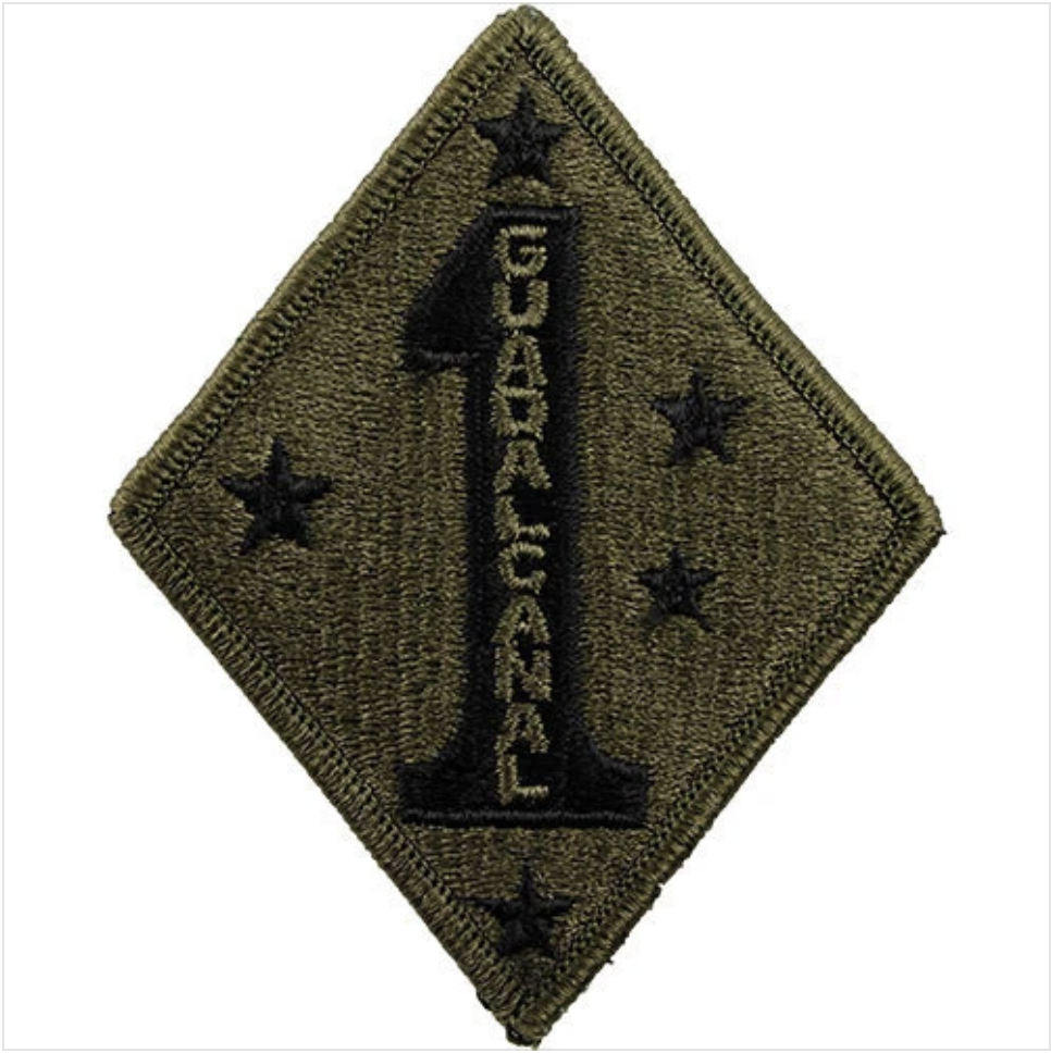 GENUINE U.S. MARINE CORPS SHOULDER PATCH: FIRST DIVISION - SUBDUED