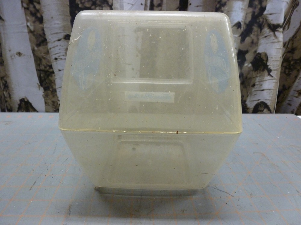 (E) VTG EMPTY Lemon Head Pan Ferrara Candy Counter Jar, Plastic Container