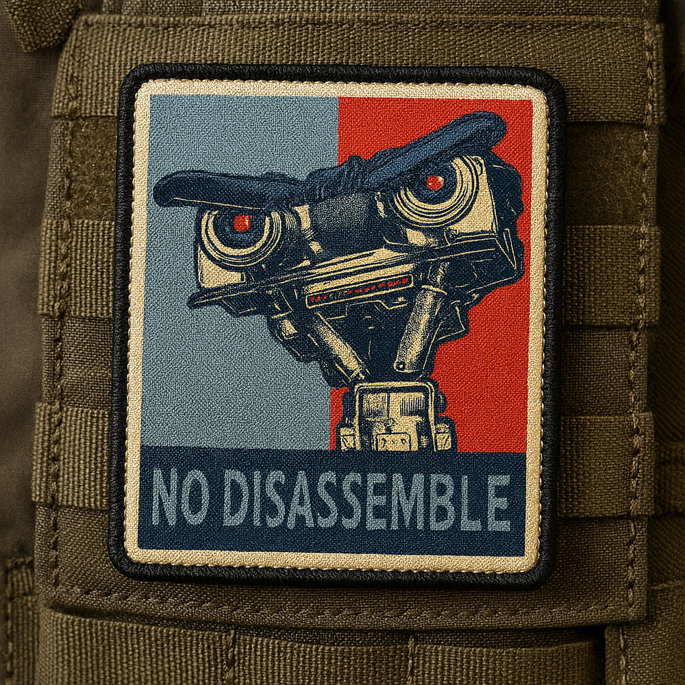No Disassemble Printed Morale Patch - 2 Inch X 3 Inch, Hook & Loop Back