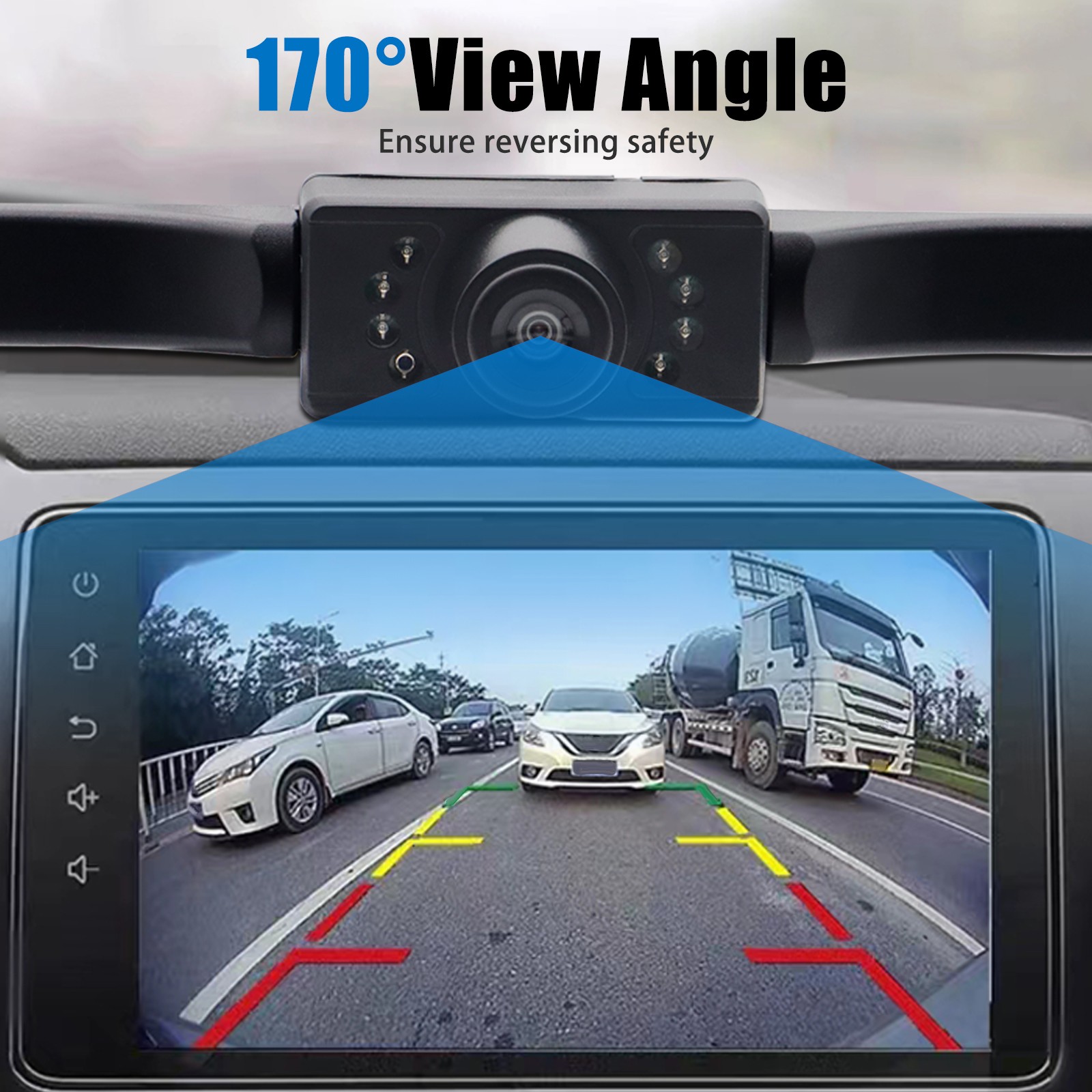 170° License Plate Frame Backup Camera Parking Reverse Night Vision Waterproof
