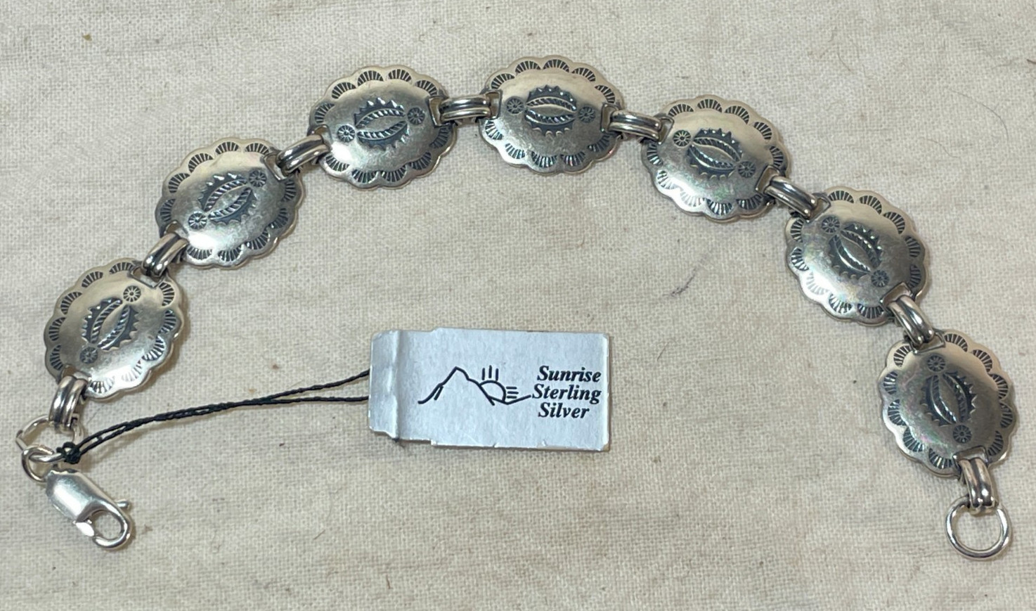 VTG 15.4g Sunrise Sterling Silver Concho Style Bracelet .925 American Made #3
