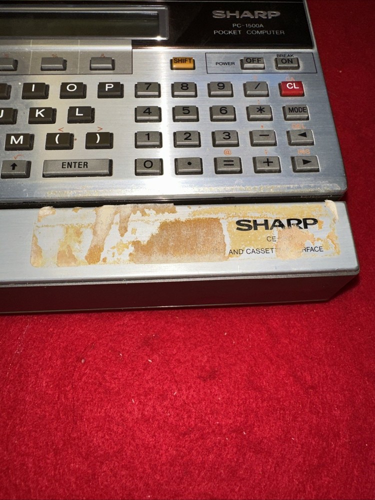 Vtg Sharp PC-1500A Pocket Computer w/ CE-150 Printer/Cassette Interface Turns On