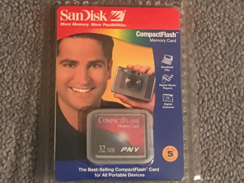 One(1) CompactFlash Memory Card●32 or 128MB●SanDisk•PNY•Simple Tech●New
