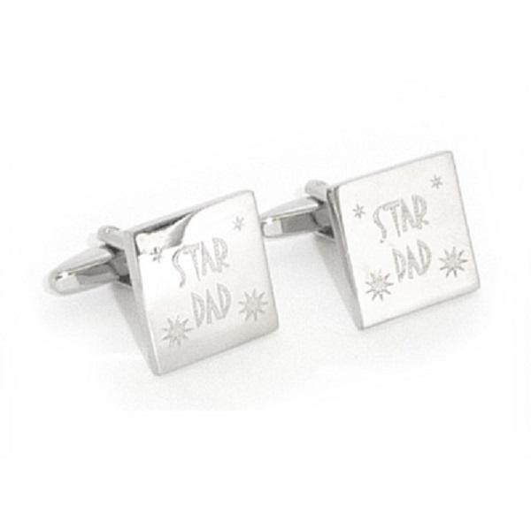 Star Dad Engraved Cufflinks X2BOE131