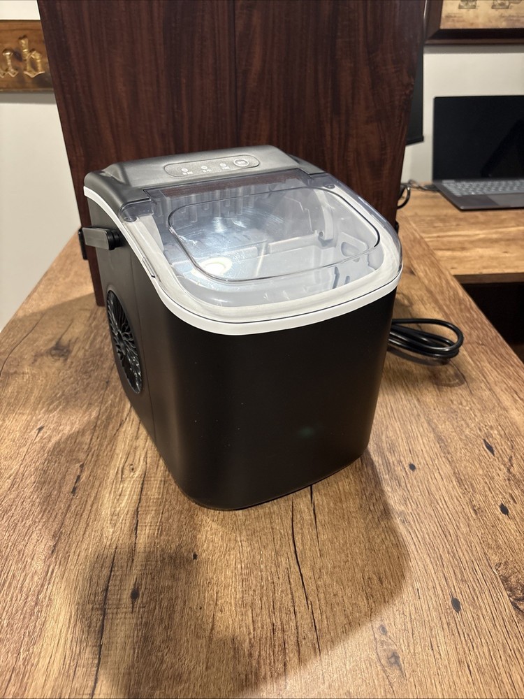 Cowsar HZB-12/H Compact Portable Top Load Ice Maker Black Ice Machine