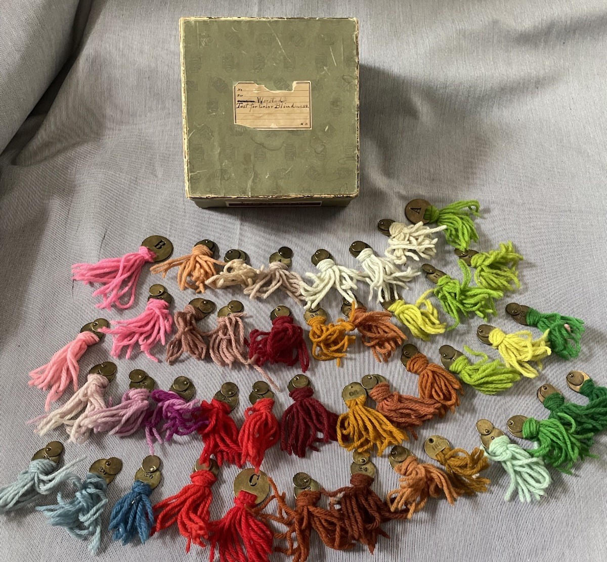 Worsted Test For Color Blindness Vintage American Optical In Prescription Box